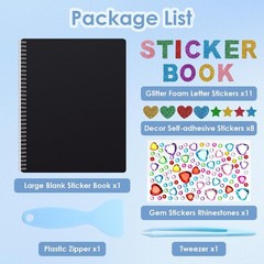 Large Reusable Sticker Book Collecting Album, 8.5×11 Inch Sticker Storage Col…