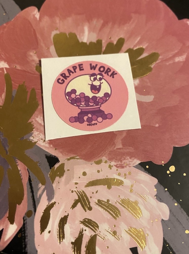 WW Small Scratch & Sniff Grape Bubblegum Scent Sticker Mod