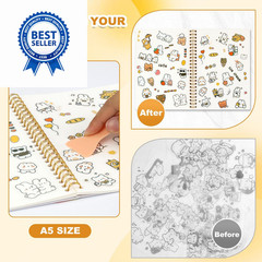 Reusable Sticker Storage Book Collecting Album 5.8 x 8.3 inches, white
