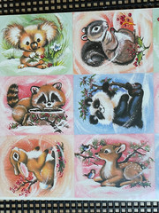 Vtg Eureka Woodland Animals Stickers Christmas Baby Koala Raccoon Panda Rabbit