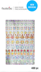 Gems Red Green Blue Purple Gold Assorted Rhinestones Bling Recollections Sticker