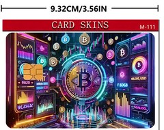 VIBRANT Glitter Bitcoin BTC Themed Credit/Debit Card Sticker Skin PVC