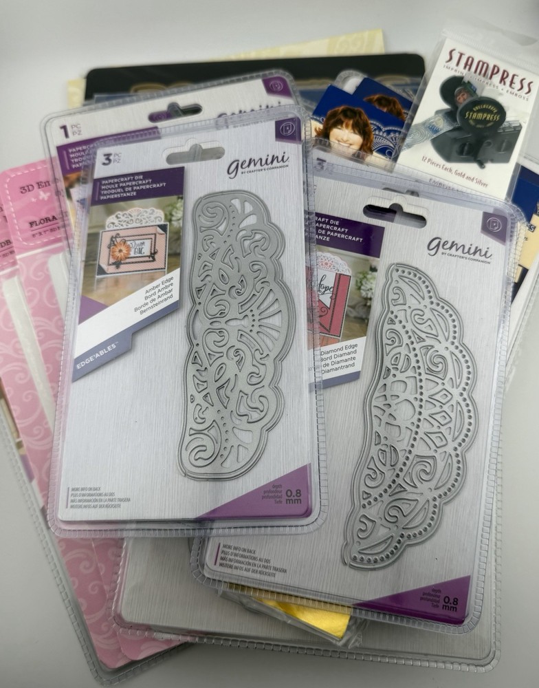 23 Piece Lot Mixed Theme Paper Dies Embossing Folders New in Package