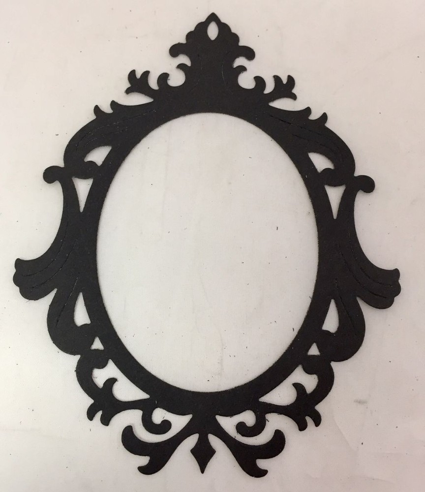 Die Cuts * Fancy Frame * Oval * Set of 8 * Black Cardstock