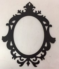 Die Cuts * Fancy Frame * Oval * Set of 8 * Black Cardstock