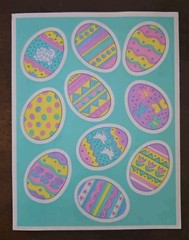 Vintage Hallmark Easter egg sticker sheet, Hallmark decorated egg stickers