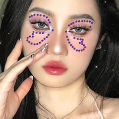 Deep Purple Rhinestones Stickers 4 Sizes Self Adhesive Gems Rhinestones for Face