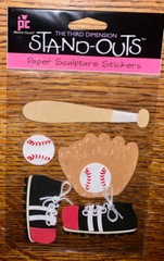Provo Craft STAND-OUTS Baseball Mitt Bat Ball Shoes Sports Scrapbook Stickers 3D