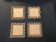 Set of 4 Square Lace Flower Border Die Cut Embellishments Scrapbooks Cards