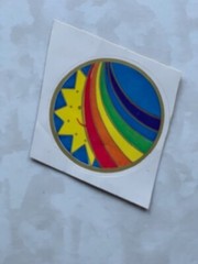 STICKER DESIGN SUN PEEKING OVER RAINBOW – 1 PIECE – NO BRAND NAME