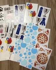 VTG Frances Meyer Stickers Lot 24 Strip Tools Pizza Bubbles Splat Money Balloons