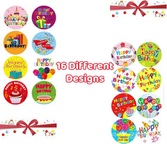 Happy Birthday Stickers 1000 Pcs 1 Inch Happy Birthday Stickers for Envelope Sea