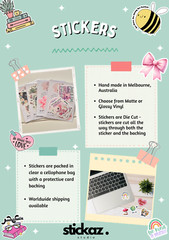 13 pcs Australian Landscapes and Animals vinyl stickers Glossy or Matte