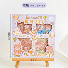 Kawaii Stickers Set (100 Sheets) – Cute Waterproof Kids Cartoon Girl Summer