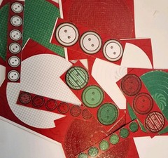 100 CHRISTMAS CRAFT LOT BUTTONS FIBERS PUNCHIES EPHEMERA GEMS FOILS 10 EA OF 10