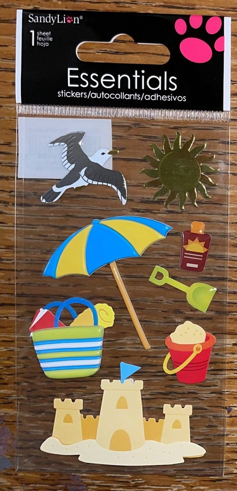 KeepSake Essentials Vacation Beach Umbrella Sandcastle Ocean Sun Lotion Stickers