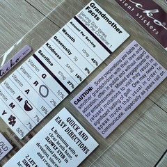 Grandmother Ingredients Sticker Sheet Sticko