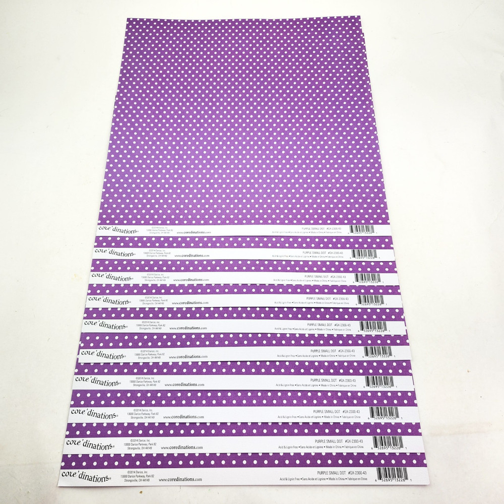 Darice Coredinations Scrapbook Paper Lot 12×12 Purple Small Dot 10 Sheets 2014