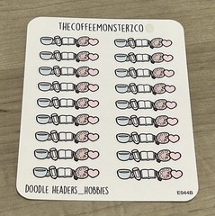 NEW TheCoffeeMonsterzCo “Doodle Headers: Hobbies” Sticker Sheet TCMC Stickers