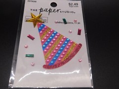 The paper studio Birthday Party Hat Rhinestones Adhesive gems 11pc