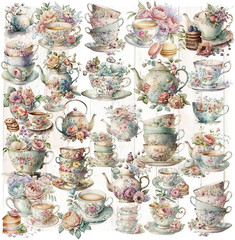 Vintage Vellum Stickers Floral Plants Elements Scrapbooking Supplies Flowers Bot