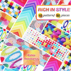 50 Pieces Anxiety Sensory Stickers Textured Strips Anti Stress Tactile Rough Sen