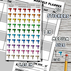 Hair Dryer Stickers, Mini Icon Reminder Planner stickers, Journals, Scrapbooks