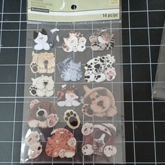 SCRAPBOOK STICKER Pets Shelter Rescue Vet Dog Puppy Cat Kitten paw print Bernard