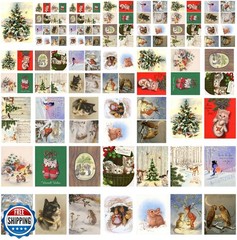 Decoupage Paper Pack (35 Sheets 6″x8″) Kittens Love Christmas FLONZ Vintage S