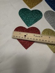 arts & crafts FOAM STICKER SHAPES 6 count glitter HEARTS