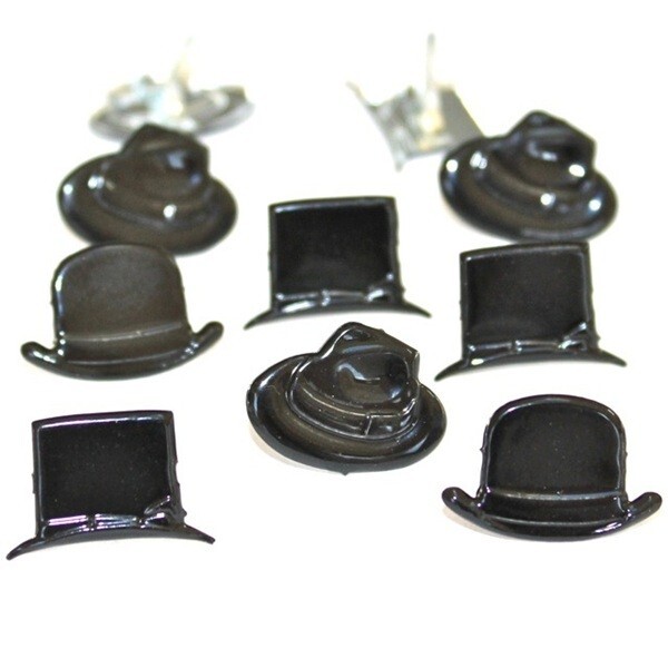 MEN’S HAT SCRAPBOOKING DECORATIVE BRADS EYELET OUTLET 8 PCS 3 DESIGNS