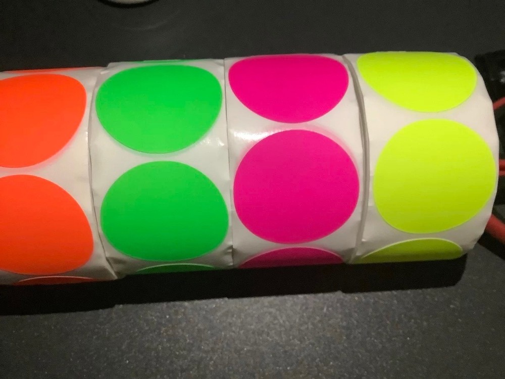 Round Dot Stickers 2″(51mm) Neon-Green Color Coding Marking Labels (500-Pack)