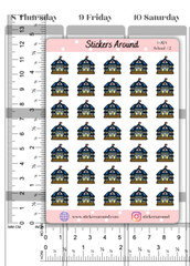 School Building Icon Planner Sticker #2, Back to School Sticker Calendar Sticker