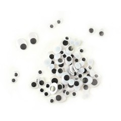 Oval Googly Eyes Paste-On 80/Pkg Assorted Sizes 10-19 MM Krafty Kids 3+