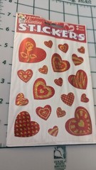 Vintage Stickers Hearts Valentine Sparkle Paper Magic Group New In Pack 1 Sheet