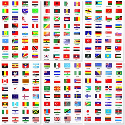 384 Pcs World Flags Stickers World Map Passport Stickers for Planner Journal
