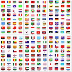 384 Pcs World Flags Stickers World Map Passport Stickers for Planner Journal