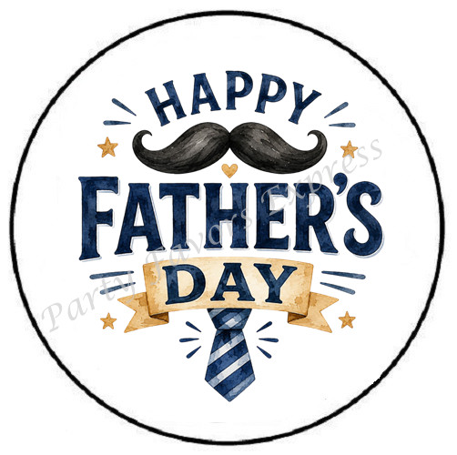 HAPPY FATHERS DAY MUSTACHE TIE ENVELOPE SEALS LABELS STICKERS PARTY FAVORS