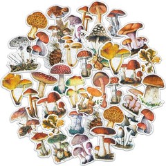 120 Pieces Mushroom Stickers Decals Plants Theme Multicolor