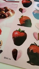 American Greetings Chocolate Strawberries Stickers Vintage Desserts Hearts AGC