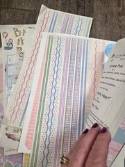 Huge Mixed Lot Baby Pastel Girl Boy Sticker Trim Scrapbook Crafting Kit Set