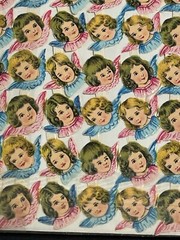 x2 FULL SHEETS Vintage PZB Die Cut Paper Scraps Small Angel Heads # 1132 Germany