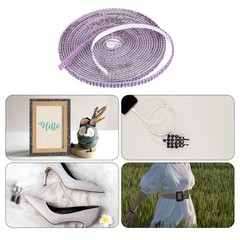 0.2 Inch Self Adhesive Rhinestone Strips 3 Yard for Crafts,Violet