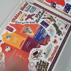 Vintage NRN Designs Australia Country Travel Sticker Roll Lot of 45 Large Sheets