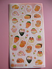 Stickii Club – 4 sticker sheets – Cute pack – Food/Sushi/Bento