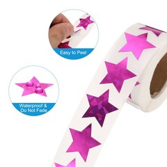 500pcs Star Stickers 1 Inch Self-Adhesive Stickers Label for Shop Home, Rose Red