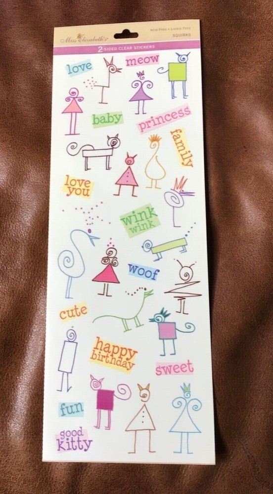 2 HUGE 3 x 12″ MISS ELIZABETH’S Sticker Sheets FAMILY & HOME STICKERS *