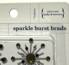 Karen Foster Sparkle Burst Brads Holly Berries 01849 Scrapbook Lot of 2 NEW READ
