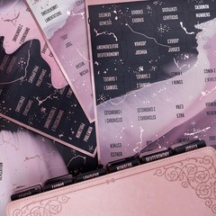 UPAFEXXI-Laminated Bible Tabs (Pink and Black Foil Embossed Lettering), Pink4