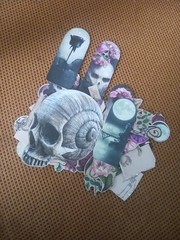 32PC Gothic Love DARK Skull Goth Junk Journal Die Cut Tag Scrapbook Bridgerton